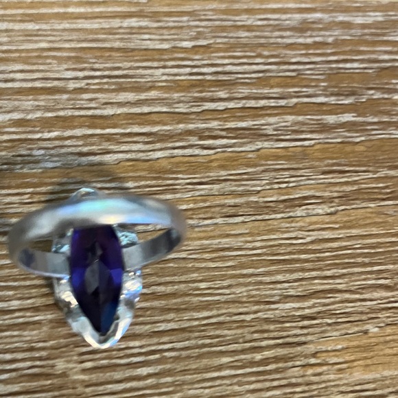 Amethyst Sterling silver ring teardrop - Picture 4 of 5